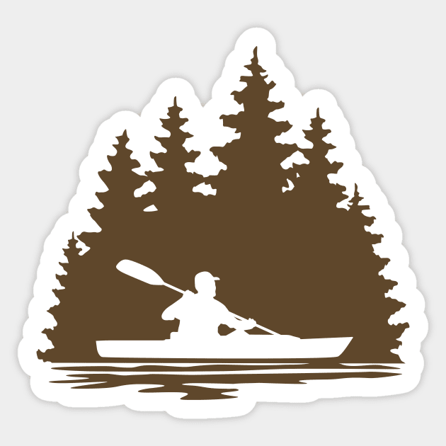 Lake Life Kayaker Silhouette Sticker by SAMMO